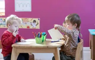 learning about writing and fine motor skills at Monkey Puzzle Timperley